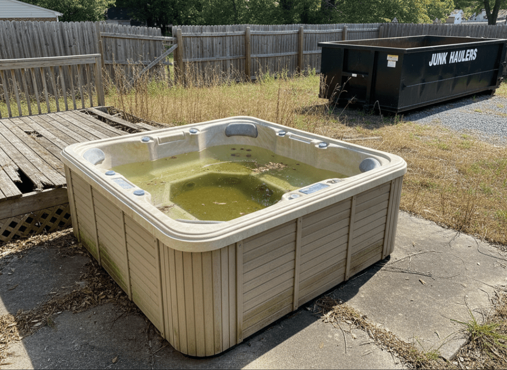 Before professional hot tub removal and demolition