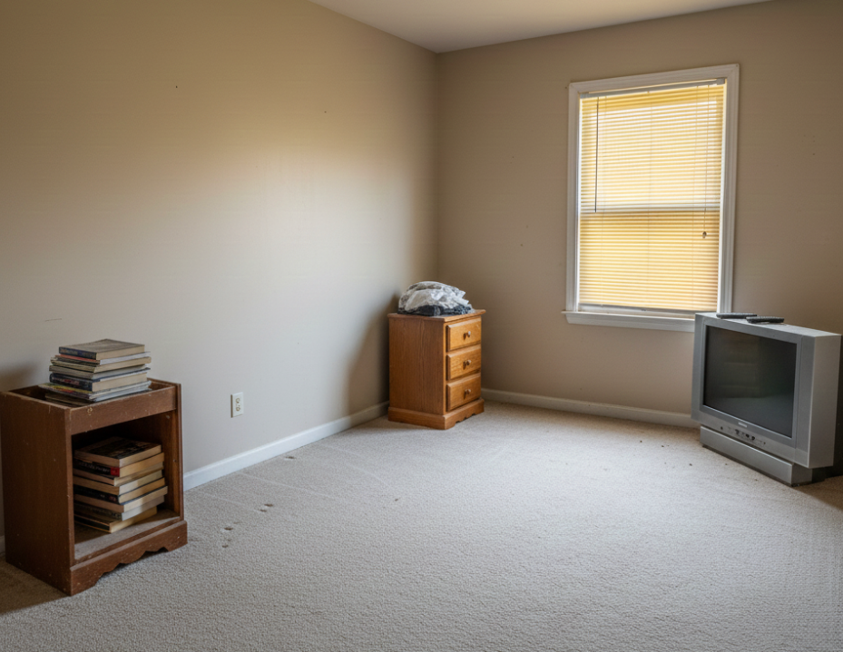 Clean bedroom space after professional mattress hauling by Owensboro Junk Haulers