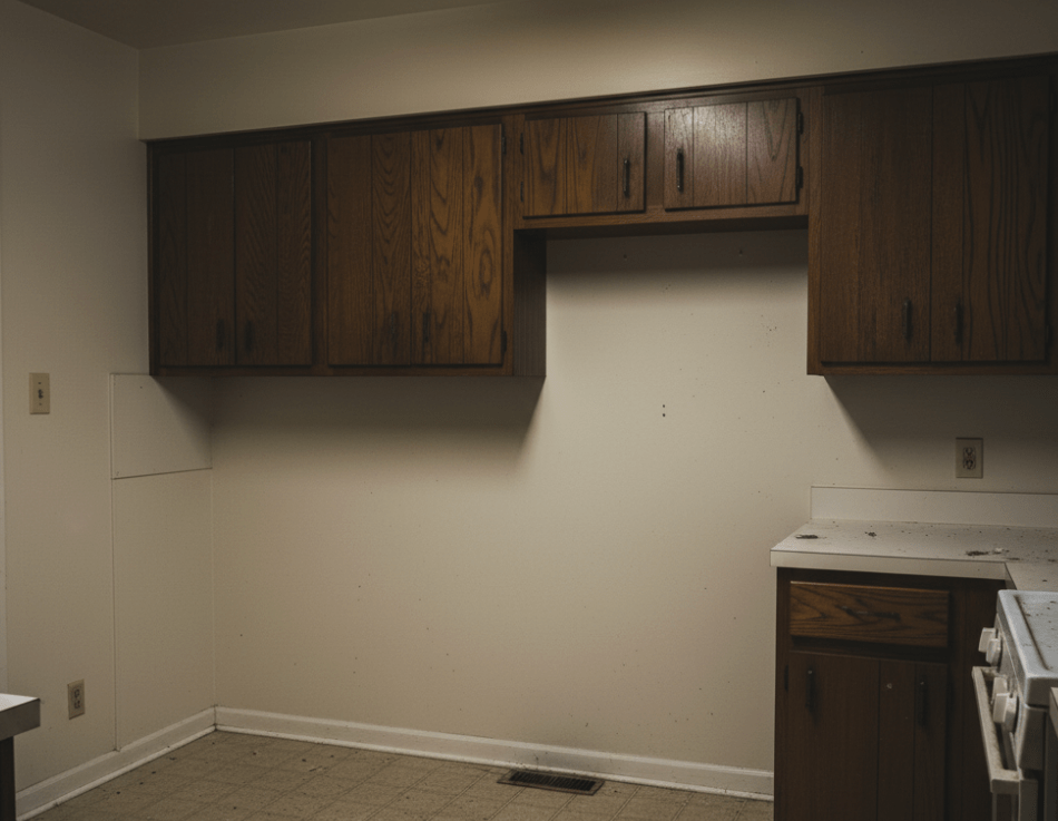 Clean kitchen space after professional appliance removal and disposal