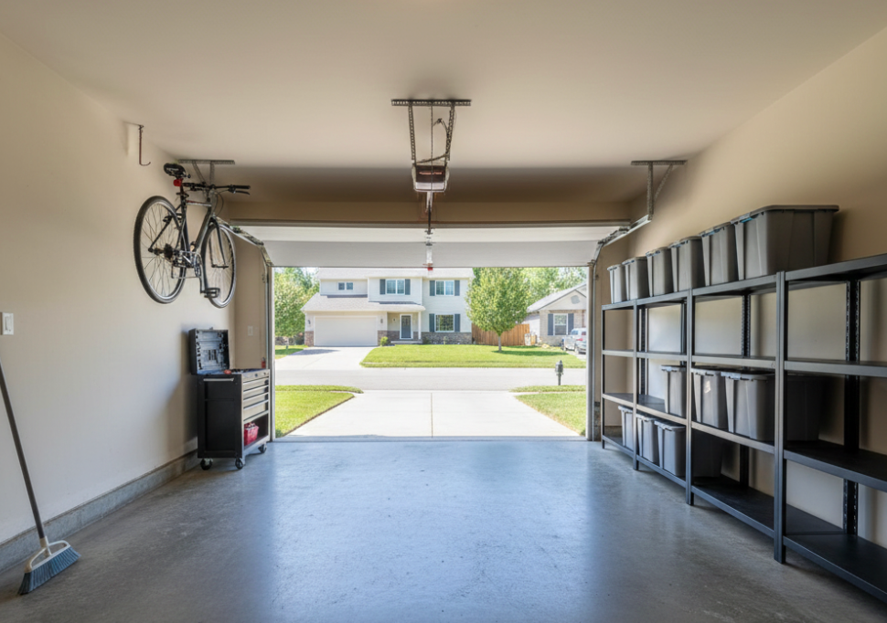 After professional junk removal showing clean residential space