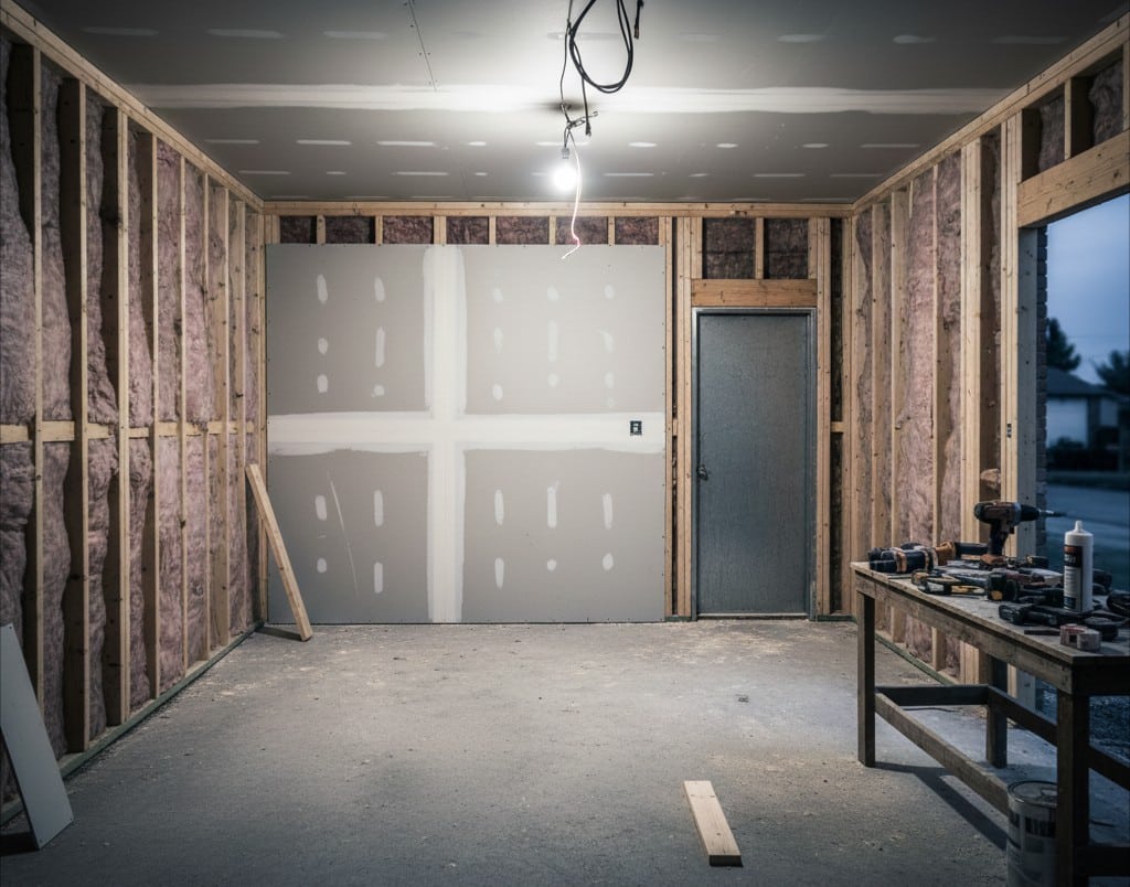 Clean and swept garage floor after professional junk removal service.